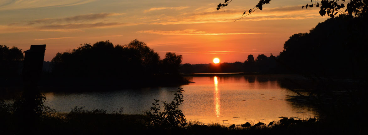 Sunset over a lake