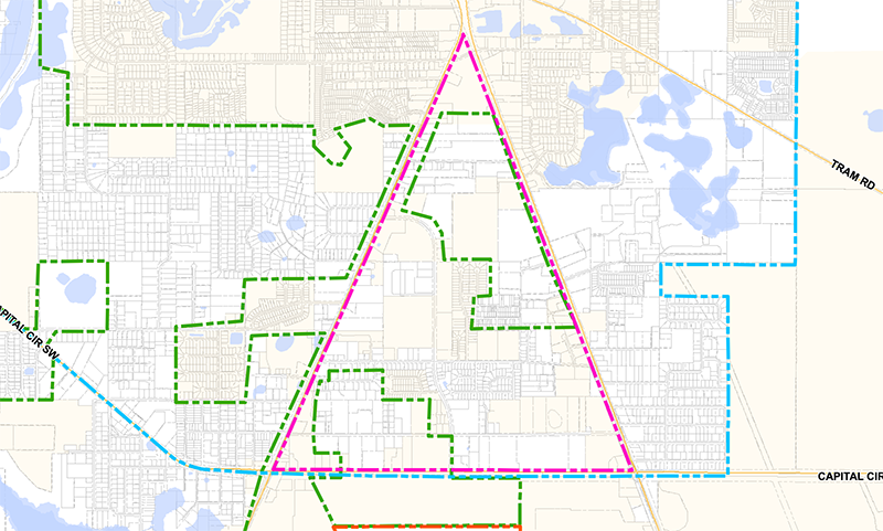 a zoomed in map of the project area